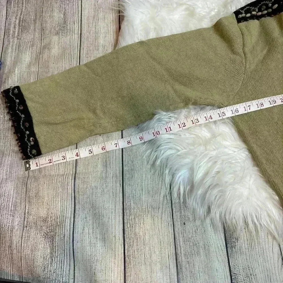 Storybook Knits Beaded Sweater Cardigan Black and Beige Size L - Picture 11 of 11